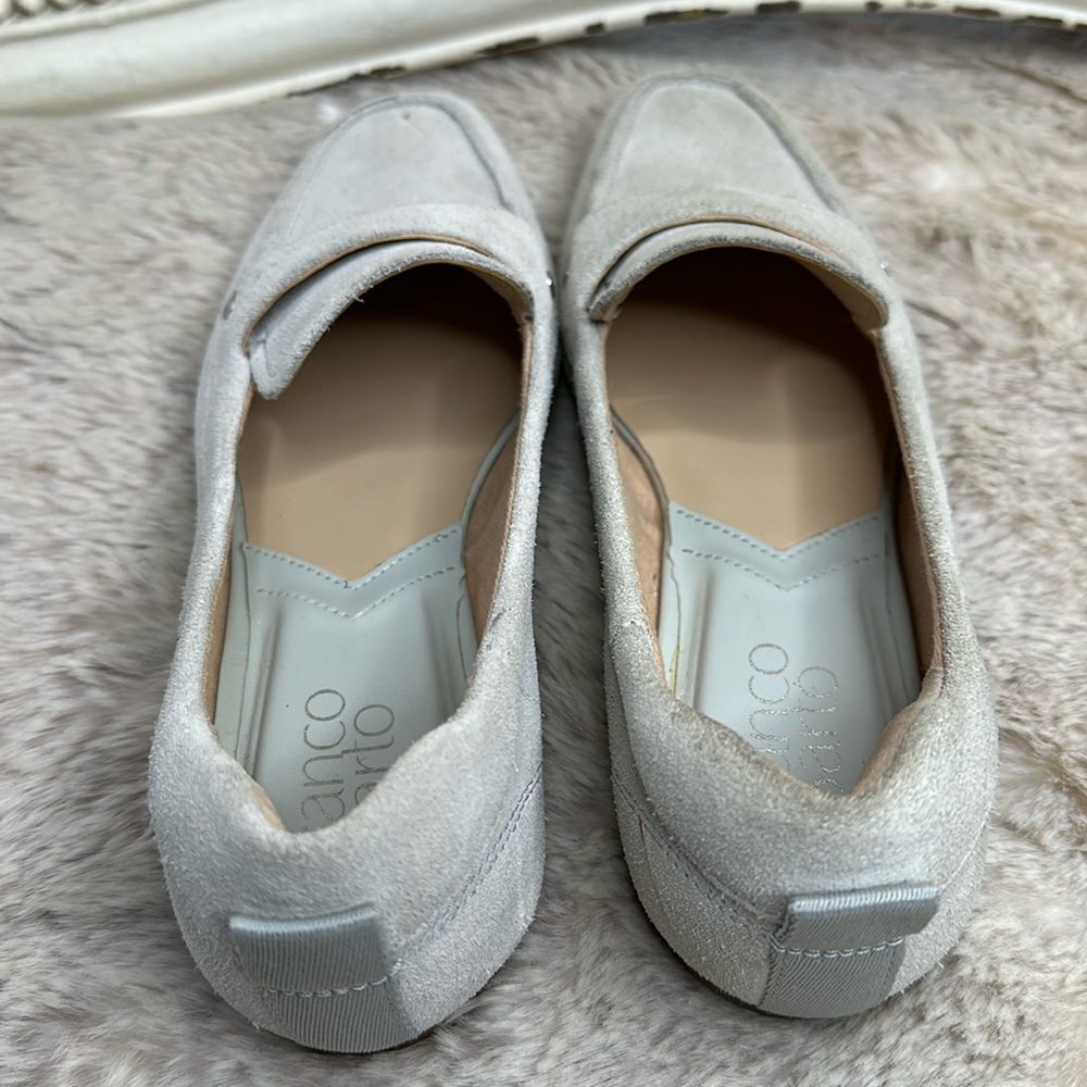 Franco Sarto Light Gray Suede Driving Loafers - Picture 11 of 16